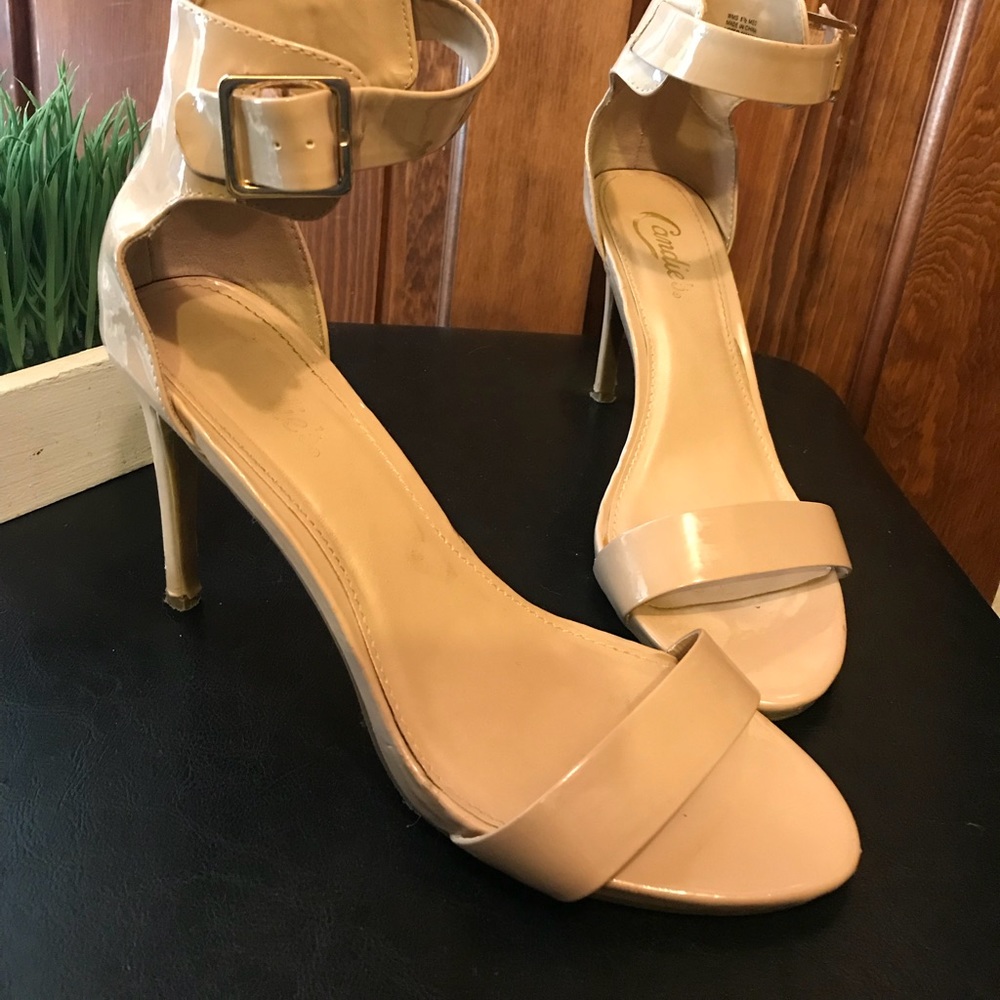 Nude ankle strap sandal